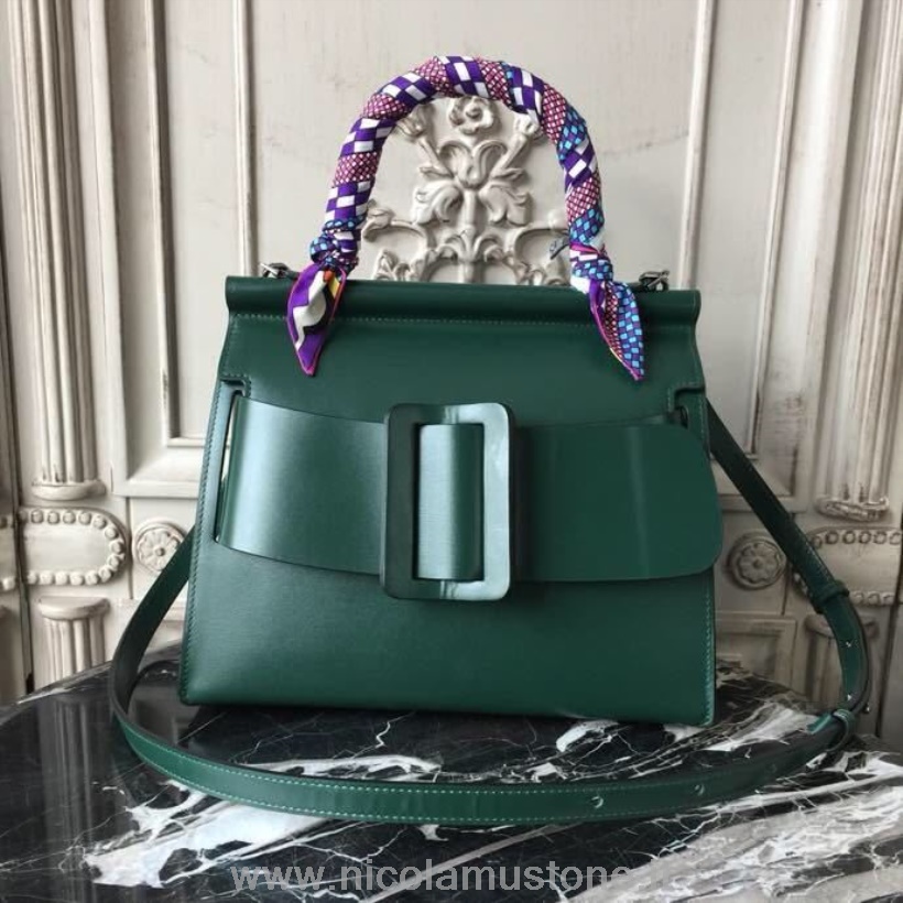Original quality Boyy Karl Satchel Large Bag 28cm Calfskin Leather Spring/Summer 2018 Collection Green