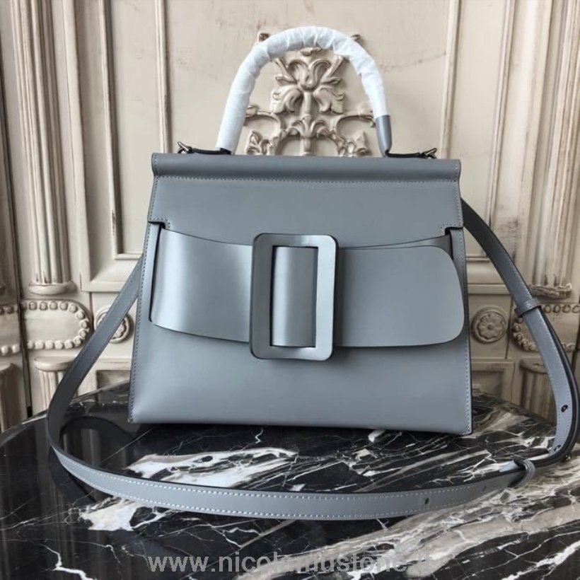 Original quality Boyy Karl Satchel Large Bag 28cm Calfskin Leather Spring/Summer 2018 Collection Grey