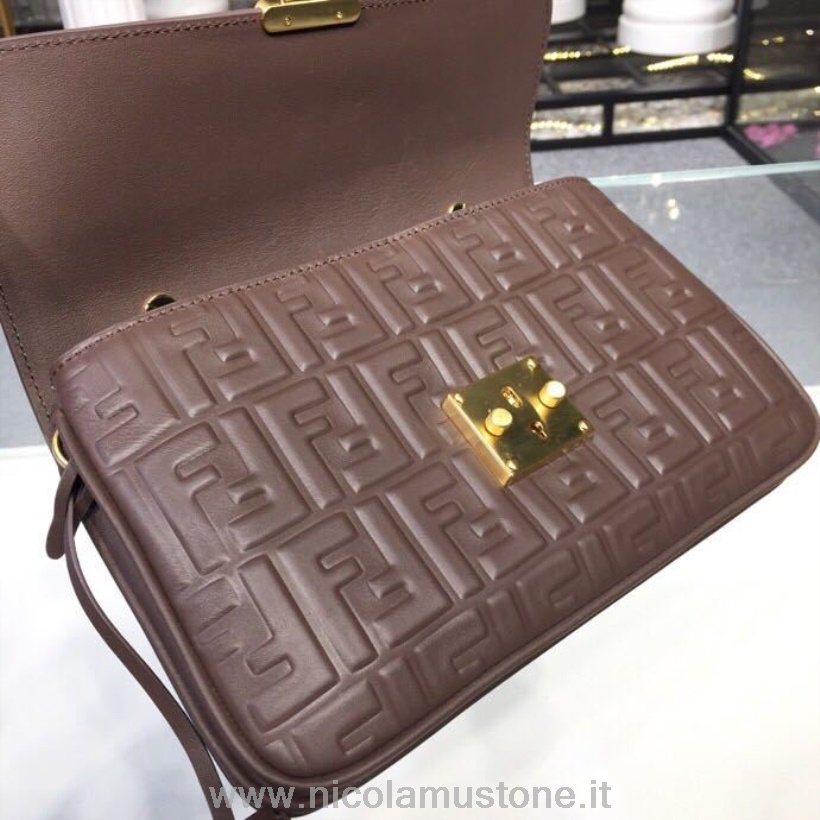 Original quality Fendi Top Handle Bag 26cm Calfskin Leather Spring/Summer 2019 Collection Dark Brown