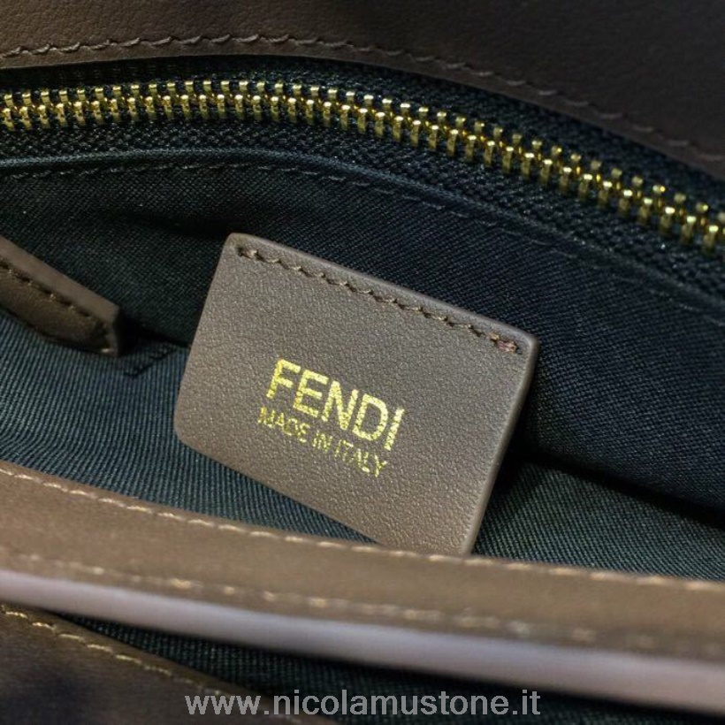Original quality Fendi Top Handle Bag 26cm Calfskin Leather Spring/Summer 2019 Collection Dark Brown