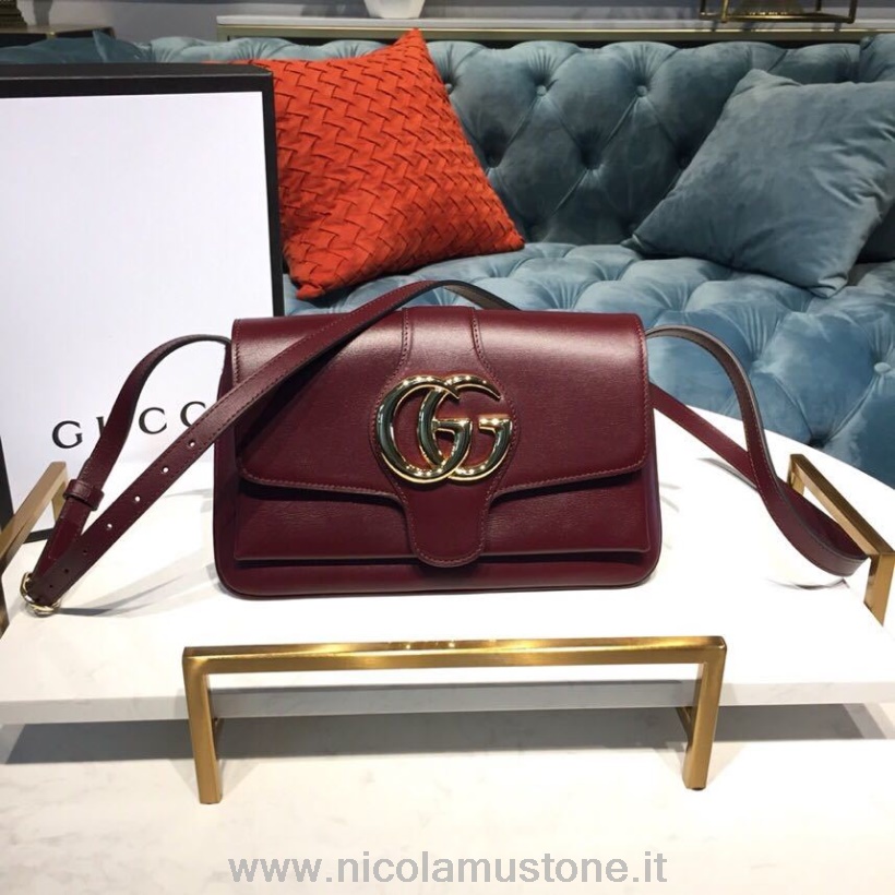 Original quality Gucci Arli Shoulder Bag 26cm 550129 Calfskin Leather Cruise 2019 Collection Burgundy