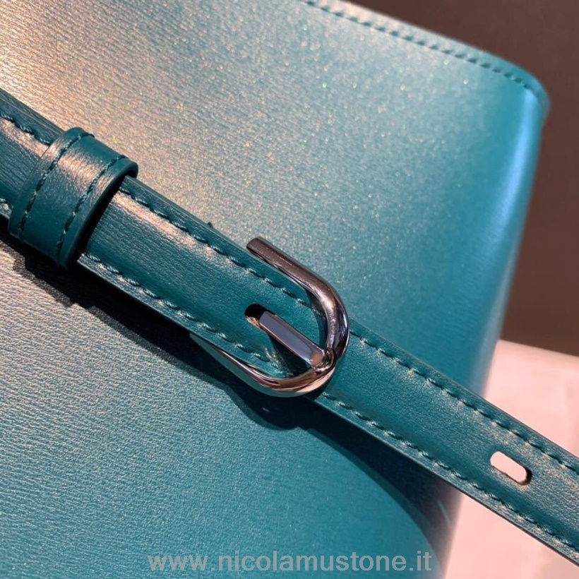Original quality Delvaux Brillant BB Satchel Flap 20cm Bag Calfskin Leather Silver Hardware Fall/Winter 2019 Collection Turquoise