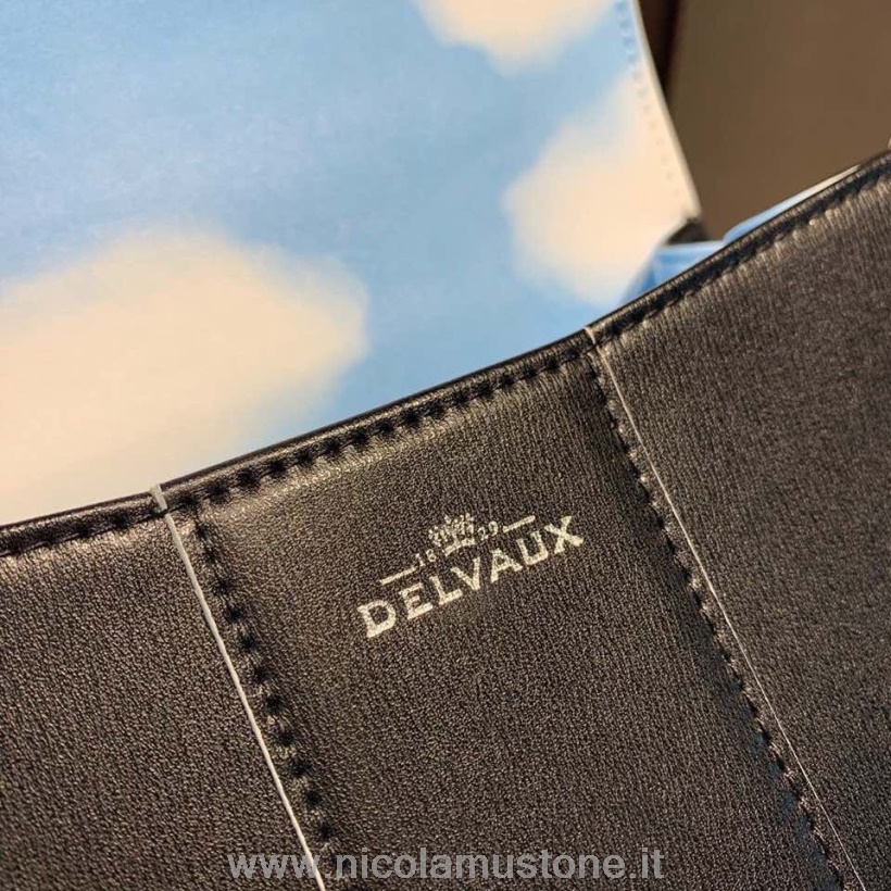 Original quality Delvaux Brillant BB Satchel Flap 20cm Bag Calfskin Leather White Hardware Fall/Winter 2019 Collection Black