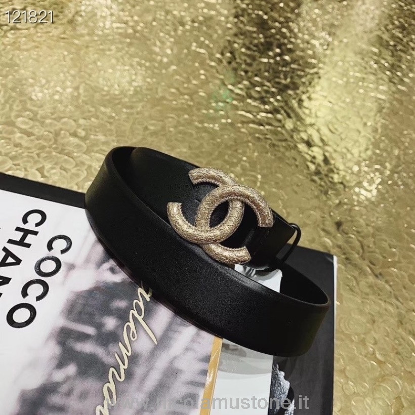 Original quality Chanel CC Logo Belt 121821 Spring/Summer 2020 Collection Black