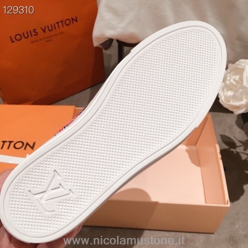 Original quality Louis Vuitton Crafty Stellar Hi-Top Sneakers Calfskin Leather Spring/Summer 2020 Collection 1A85EM White/Red