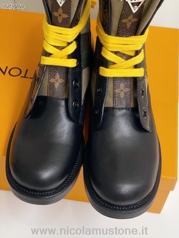 Original quality Louis Vuitton Metropolis Flat Ranger Boots Calfskin Leather Fall/Winter 2020 Collection 1A679B Black