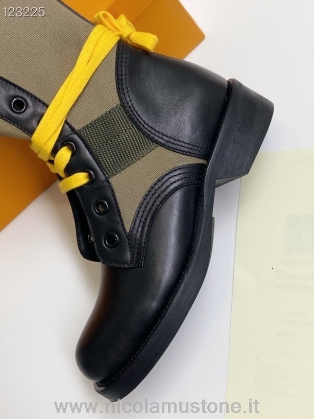 Original quality Louis Vuitton Metropolis Flat Ranger Boots Calfskin Leather Fall/Winter 2020 Collection 1A679B Black