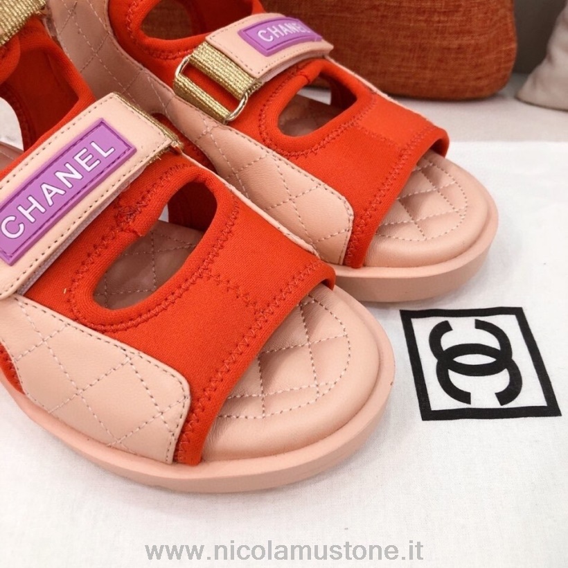 Original quality Chanel Velcro Strap Gladiator Sandals Lambskin Leather Spring/Summer 2021 Collection Rose Pink