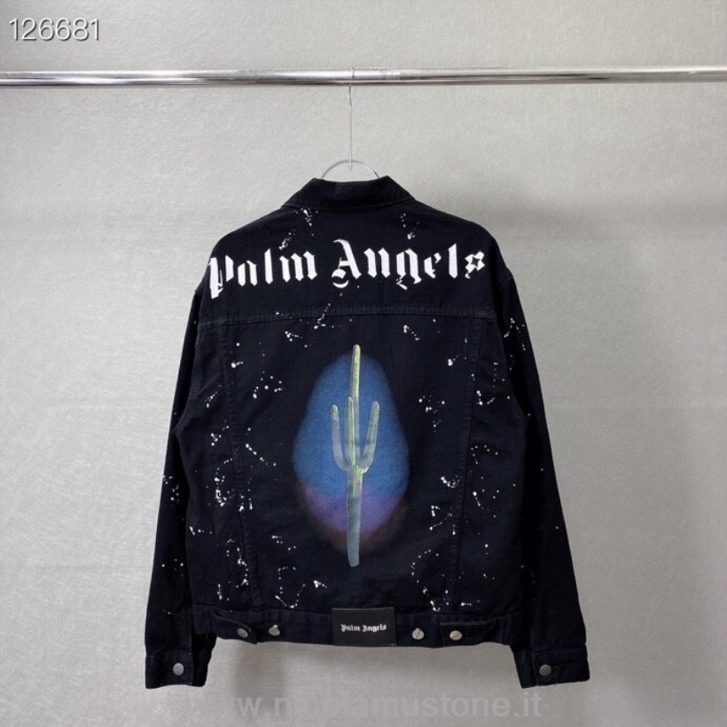 Original quality Palm Angels Oversized Denim Jeans Jacket Fall/Winter 2020 Collection Black
