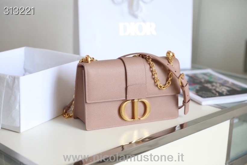 Original quality Christian Dior 30 Montaigne Bag 24cm Gold Hardware Grained Calfskin Leather Spring/Summer 2022 Collection Rose Pink