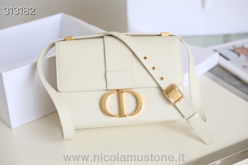 Original quality Christian Dior 30 Montaigne Bag 24cm Gold Hardware Grained Calfskin Leather Spring/Summer 2022 Collection White