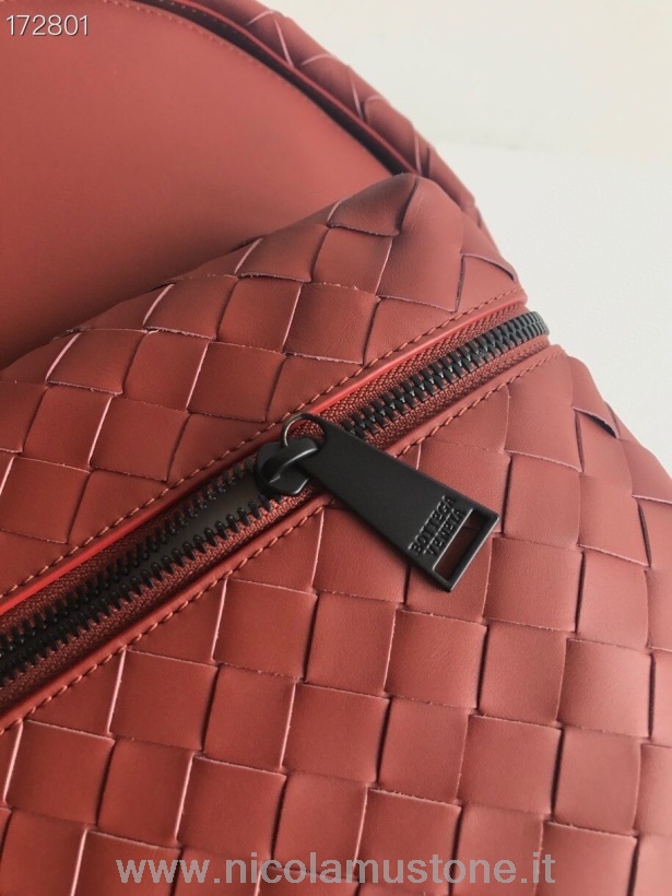 Original quality Bottega Veneta Backpack 42cm 70078 Intrecciato Nappa Leather Spring/Summer 2021 Collection Red