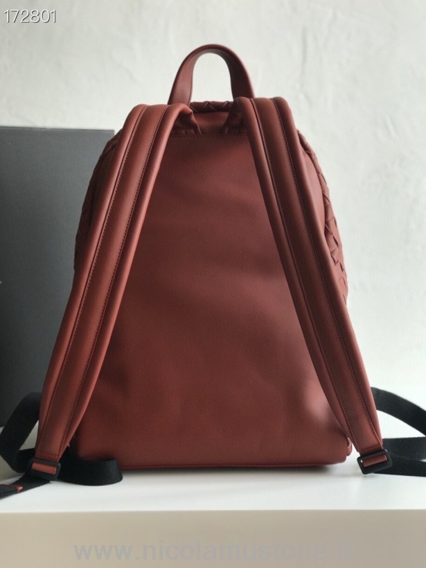 Original quality Bottega Veneta Backpack 42cm 70078 Intrecciato Nappa Leather Spring/Summer 2021 Collection Red