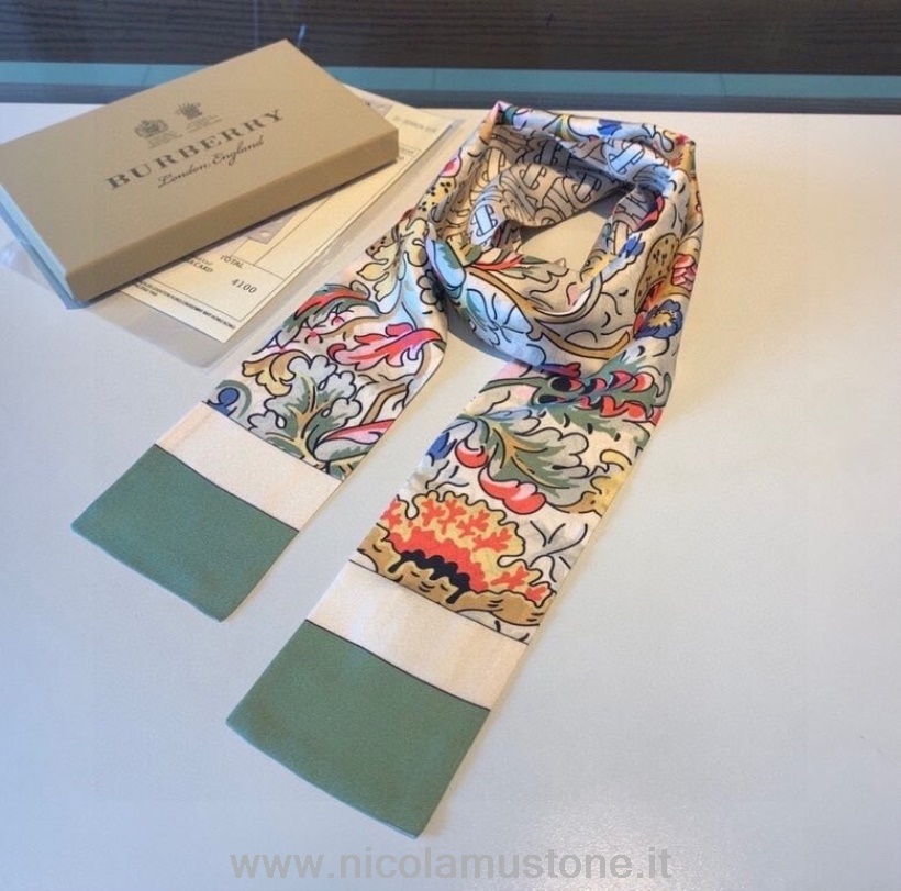 Original quality Burberry Floral Twilly Scarf 160cm Fall/Winter 2020 Collection Pink