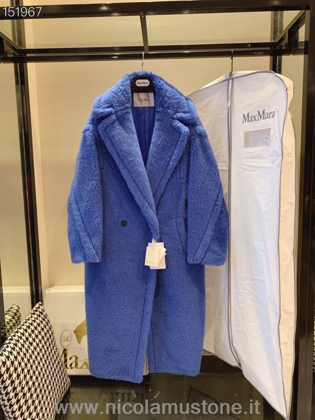 Original quality Max Mara Teddy Bear Wool Coat Fall/Winter 2020 Collection Electric Blue