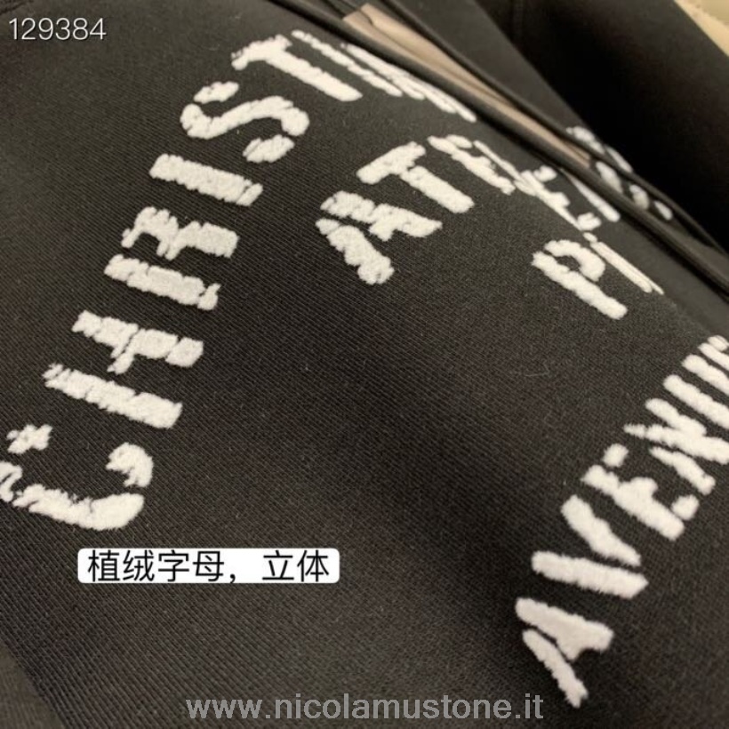 Original quality Christian Dior Atelier Graphic Unisex Hoodie Fall/Winter 2020 Collection Black