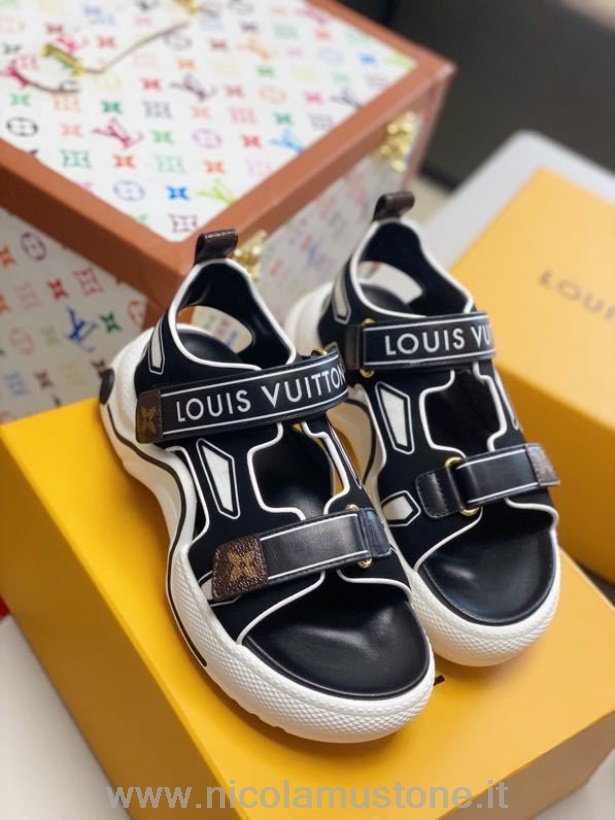 Original quality Louis Vuitton Archlight Sandals Calfskin Leather Spring/Summer 2020 Collection 1A7TW8 Black