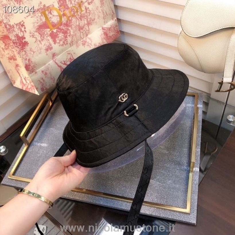 Original quality Gucci GG Logo Technical Fabric Bucket Hat Spring/Summer 2020 Collection Black