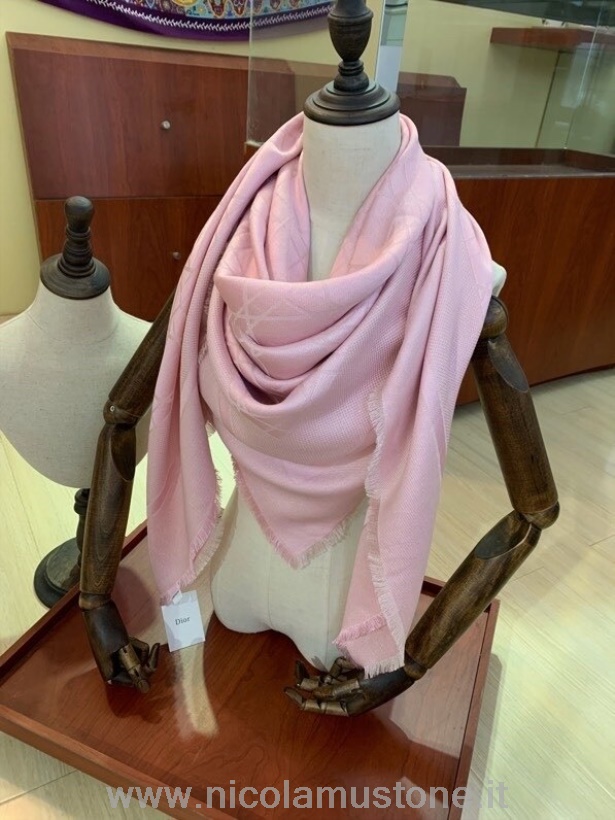 Original quality Christian Dior Canage Shawl Scarf 140cm Fall/Winter 2020 Collection Light Pink