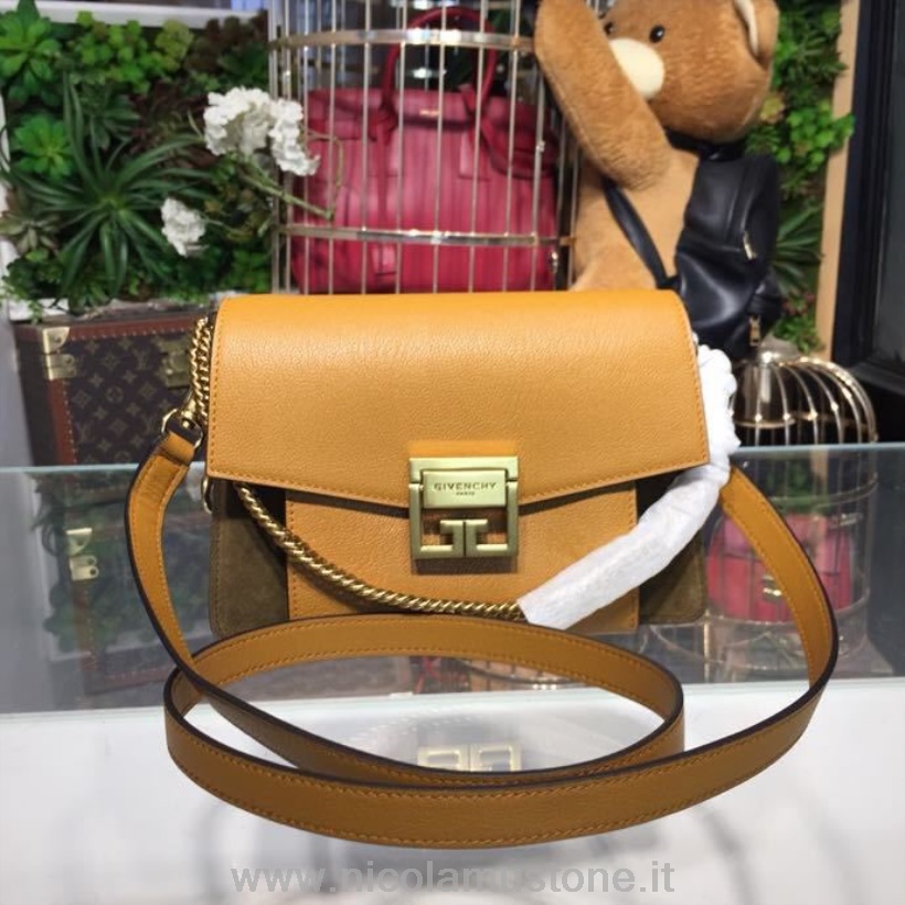 Original quality Givenchy GV3 Shoulder Bag 22cm Grained Calfskin Leather Spring/Summer 2018 Collection Mustard