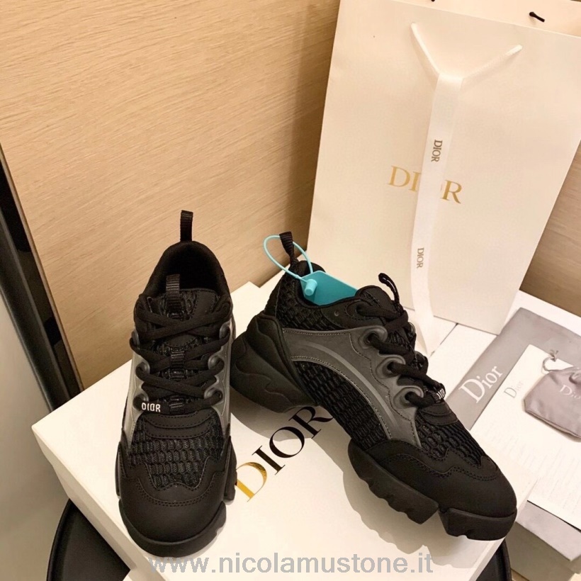 Calidad Original Christian Dior D-connect Neoprene Mesh Sneakers Piel De Becerro Colección Otoño/invierno 2020 Negro