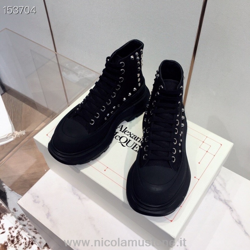 Alexander Mcqueen Sneakers High-top Con Tachuelas De Calidad Original Colección Otoño/invierno 2020 Negro