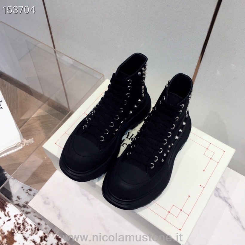 Alexander Mcqueen Sneakers High-top Con Tachuelas De Calidad Original Colección Otoño/invierno 2020 Negro