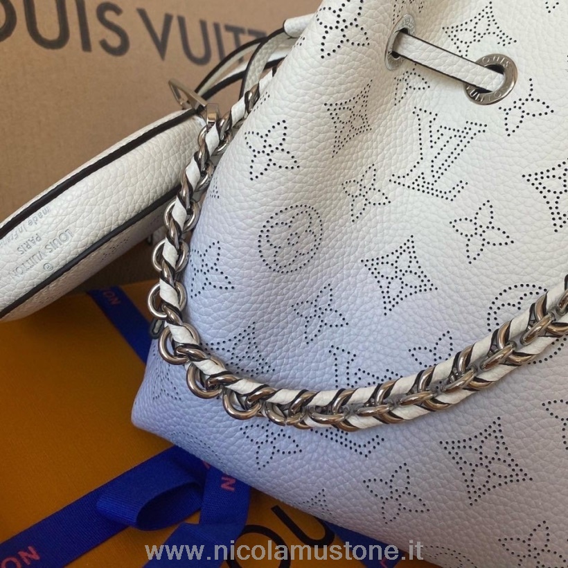 Bolso Bombonera Louis Vuitton Bella Calidad Original 22cm Mahina Piel De Becerro Colección Primavera/verano 2021 M57855 Azul Claro