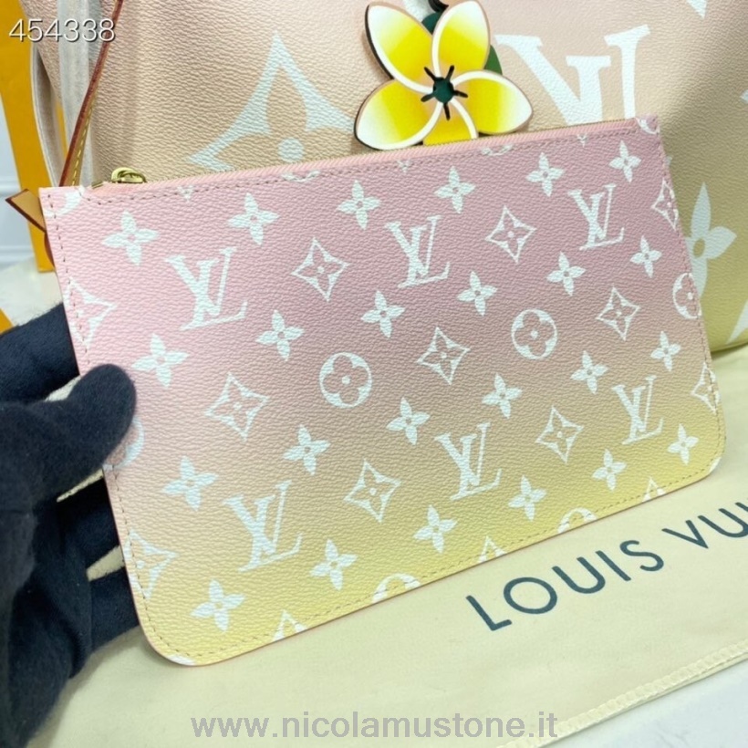 Bolso Louis Vuitton Neverfull Mm Calidad Original 32cm Lona Monogram Colección Primavera/verano 2021 M45680 Rosa Claro