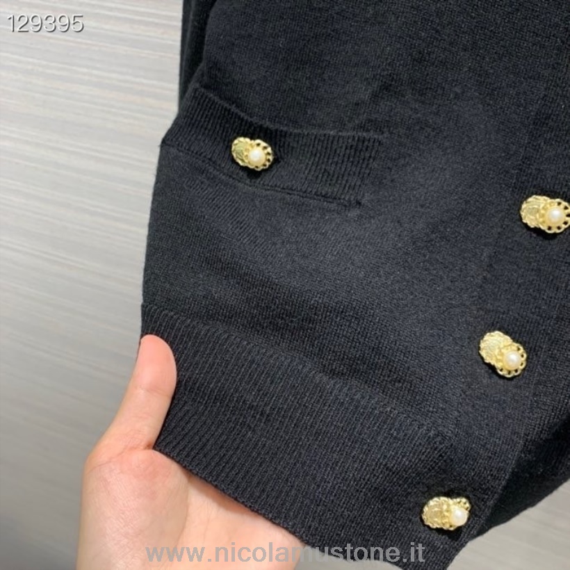 Cardigan Corto Donna Chanel Knit Di Qualità Originale Collezione Autunno/inverno 2020 Nero