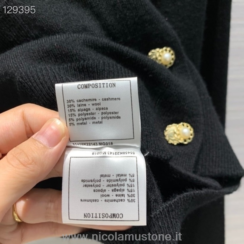Cardigan Corto Donna Chanel Knit Di Qualità Originale Collezione Autunno/inverno 2020 Nero