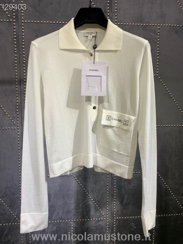Qualità Originale Chanel Maglia Leggera Donna Collo Pullover Autunno/inverno 2020 Bianco