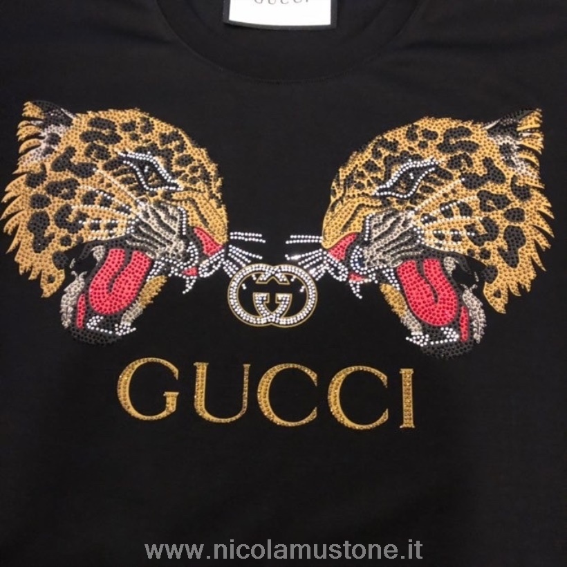 Alkuperäinen Laatu Gucci Lunar Year Tiger Lyhythihainen T-paita Kevät/kesä 2022 Mallisto Musta