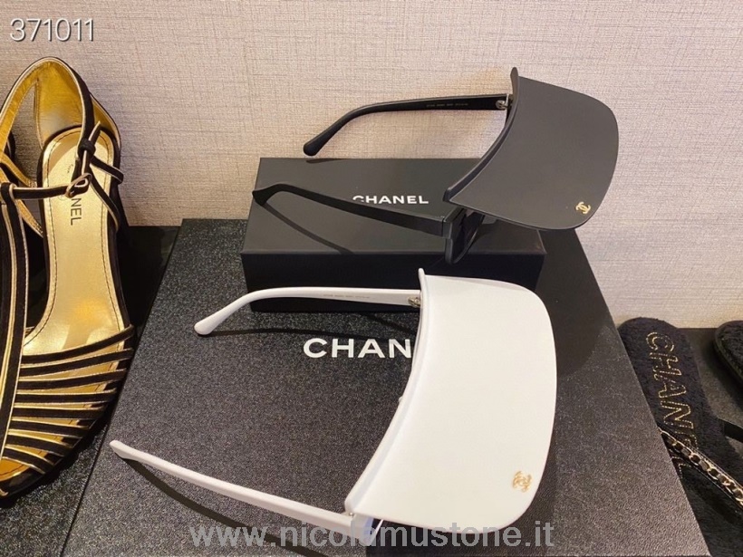 Alkuperäinen Laadukas Chanel Visor Silmälasit Aurinkolasit Kevät/kesä 2021 Mallisto Valkoinen