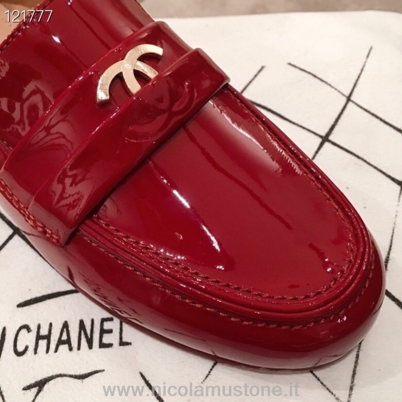Alkuperäinen Laadukas Chanel Loafers Kiiltovasikanahkainen Syksy/talvi 2020 Kokoelma Punainen