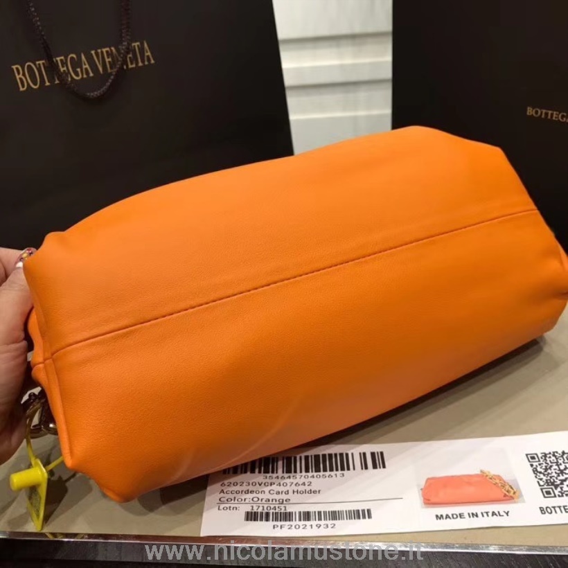 Qualité D\origine Bottega Veneta Sac à Bandoulière The Chain Pouch 32cm Cuir De Veau Collection Printemps/été 2020 Orange