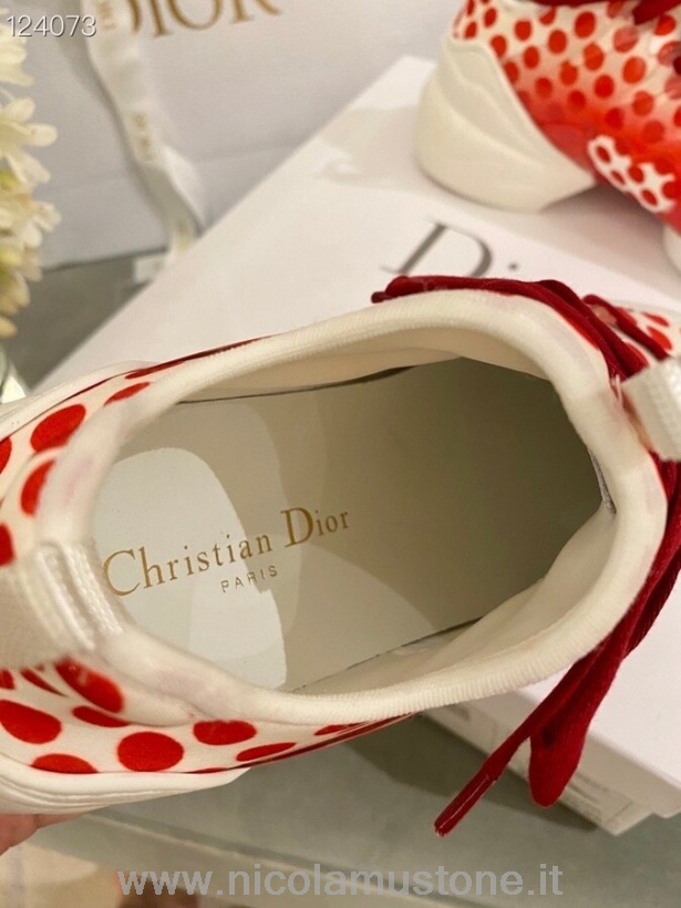 Qualité Originale Christian Dior Baskets Dioramour D-connect En Néoprène Cuir De Veau Collection Automne/hiver 2020 Rouge/blanc