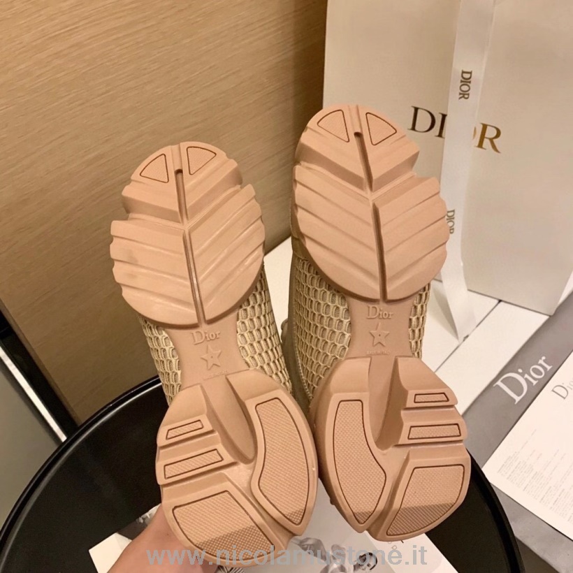 Qualité Originale Christian Dior Baskets En Néoprène Mesh D-connect Cuir De Veau Collection Automne/hiver 2020 Nude
