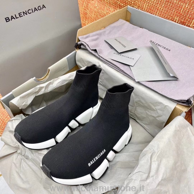Balenciaga Speed 20 Knit Sock Sneakers Qualité Originale Collection Printemps/été 2021 Noir/blanc