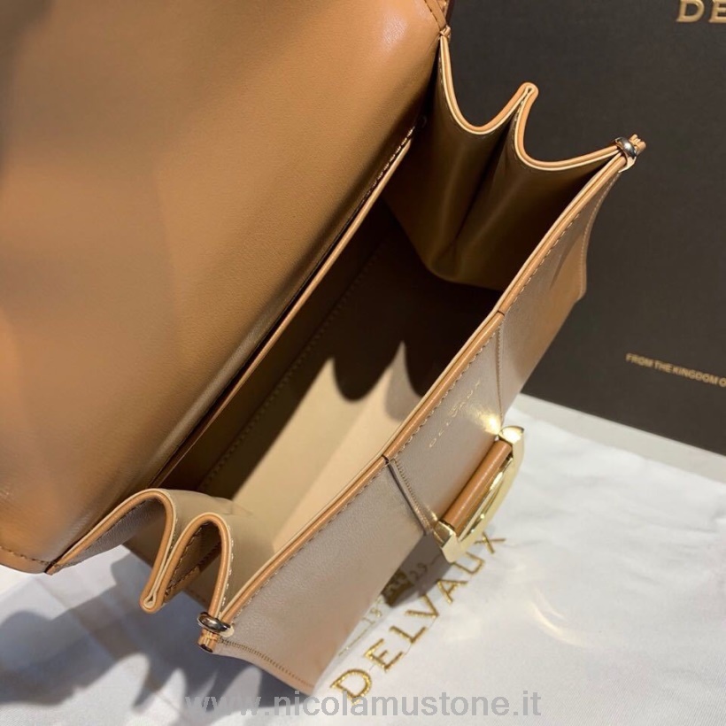 Qualité D\origine Delvaux Brillant Bb Cartable Rabat 20cm Sac Cuir De Veau Matériel Doré Collection Automne/hiver 2019 Tan