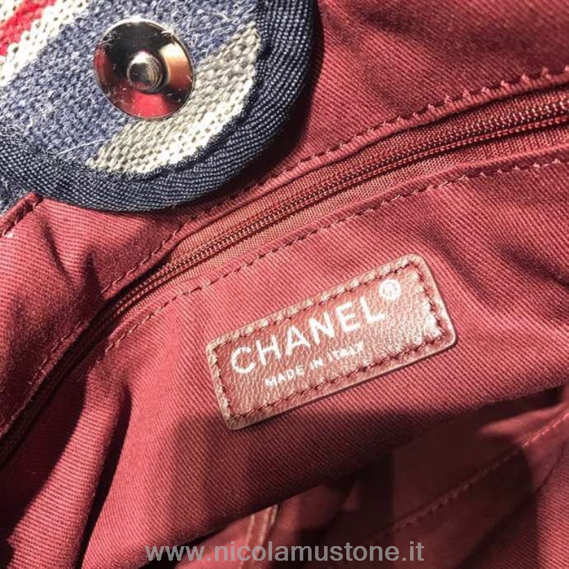 Sac Cabas Chanel Deauville Qualité Originale 34cm Collection Printemps/été 2019 Beige/rouge/multi