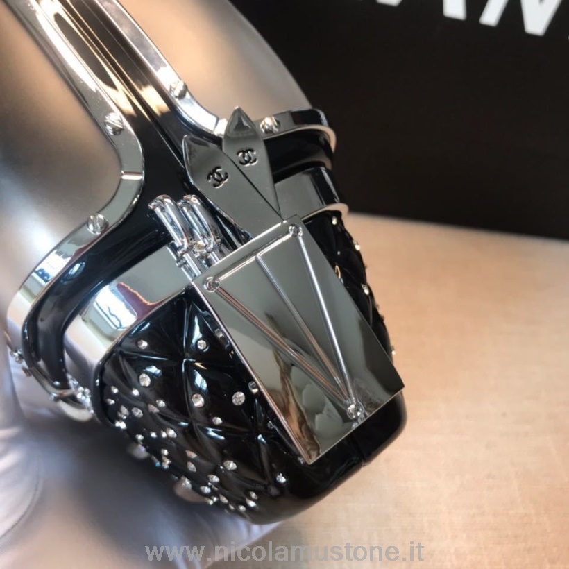 Qualità Originale Chanel Cabinovia Minaudiere Borsa Plexiglass Borsa Da Sera Hardware Argento Collezione Autunno/inverno 2019 Nero