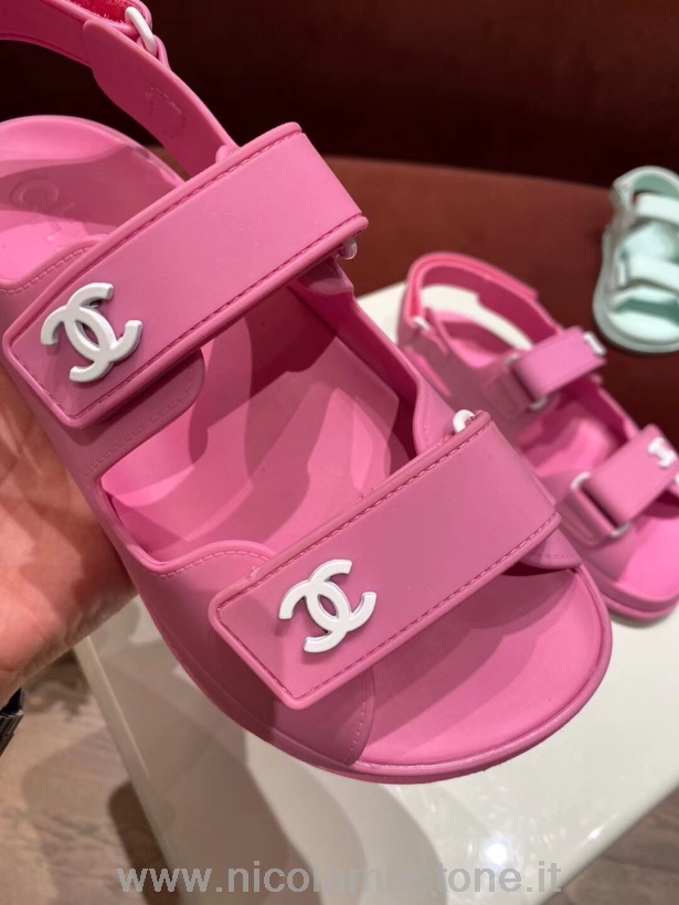 Sandali Chanel In Pvc Velcro Di Qualità Originale Primavera/estate 2020 Collezione Act 1 Rosa