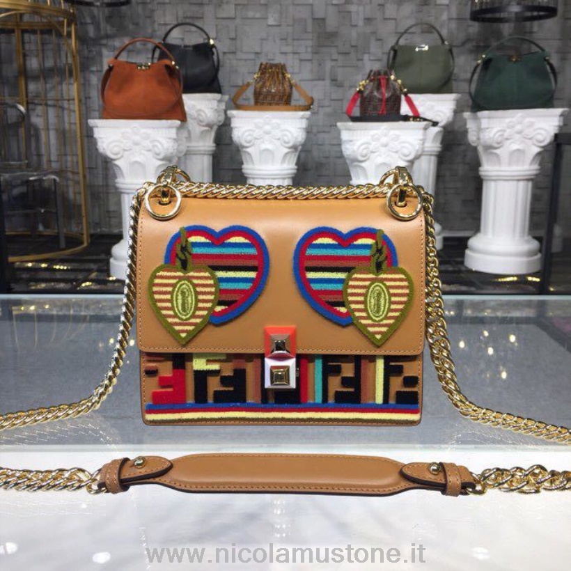 Qualità Originale Fendi Tappetino Ricamo Kan I Bag 20cm Collezione Primavera/estate 2019 Marrone