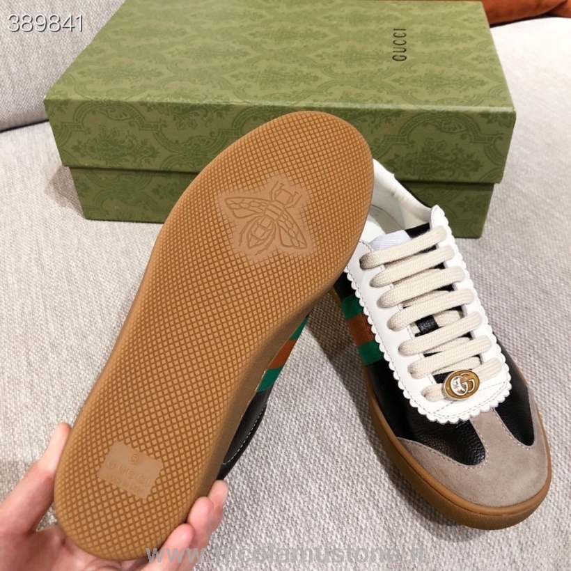 Qualità Originale Sneaker Gucci G74 Pelle Di Vitello Collezione Autunno/inverno 2021 Bianco/nero