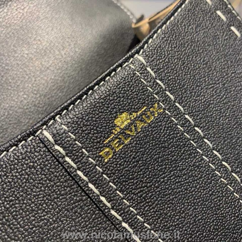 Qualità Originale Delvaux Sellier Brillant Bb Satchel Patta 20cm Borsa Pelle Di Vitello Grana Hardware Oro Collezione Autunno/inverno 2019 Nero