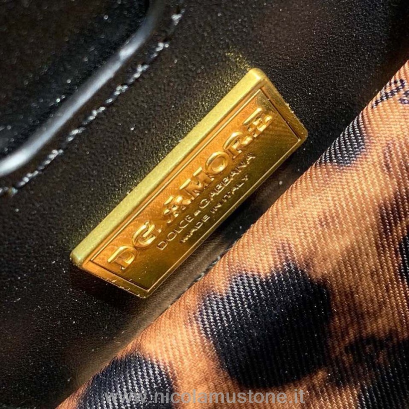 Qualità Originale Dolce Gabbana Dg Girls Borsa Paglia Rattan 24cm Collezione Primavera/estate 2020 Nero