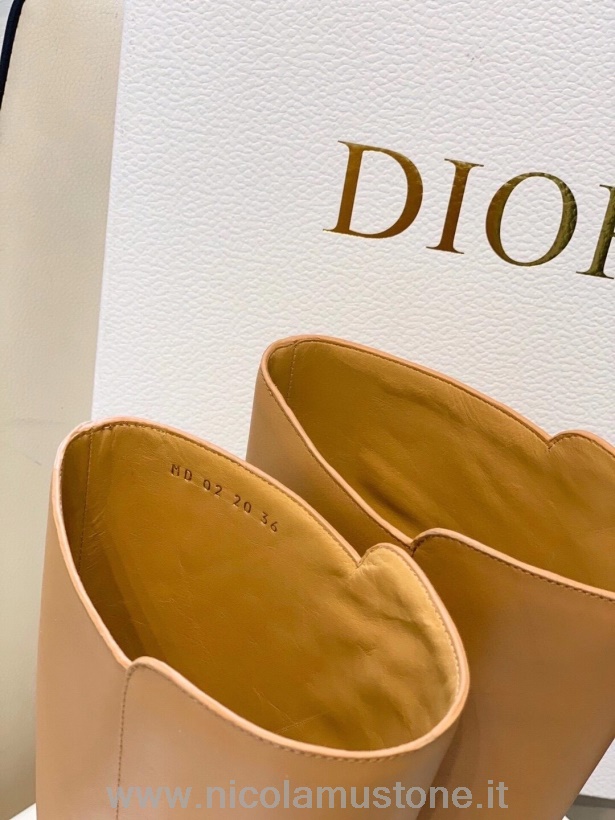Eredeti Minőségi Christian Dior Empreinte Térd Magas Lovas Csizma Borjúbőr Bőr őszi/téli 2020 Kollekció Barnaság