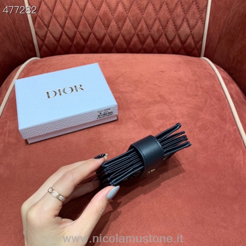 Eredeti Minőségi Christian Dior Kártyatartó 12cm Ferde Hímzés Vászon Tavasz/nyár 2021 Kollekció Sötétkék