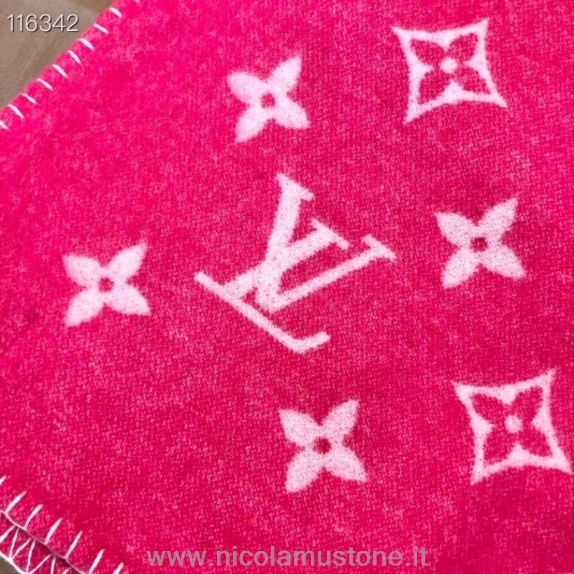 Eredeti Minőségű Louis Vuitton Neo Monogramos Gyapjú Dísztakaró M70439 Rózsaszín